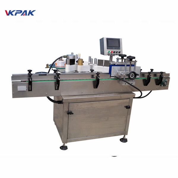 SUS304 Servo Motor ავტომატური მრგვალი ბოთლის ეტიკეტირების აპარატი PLC კონტროლი